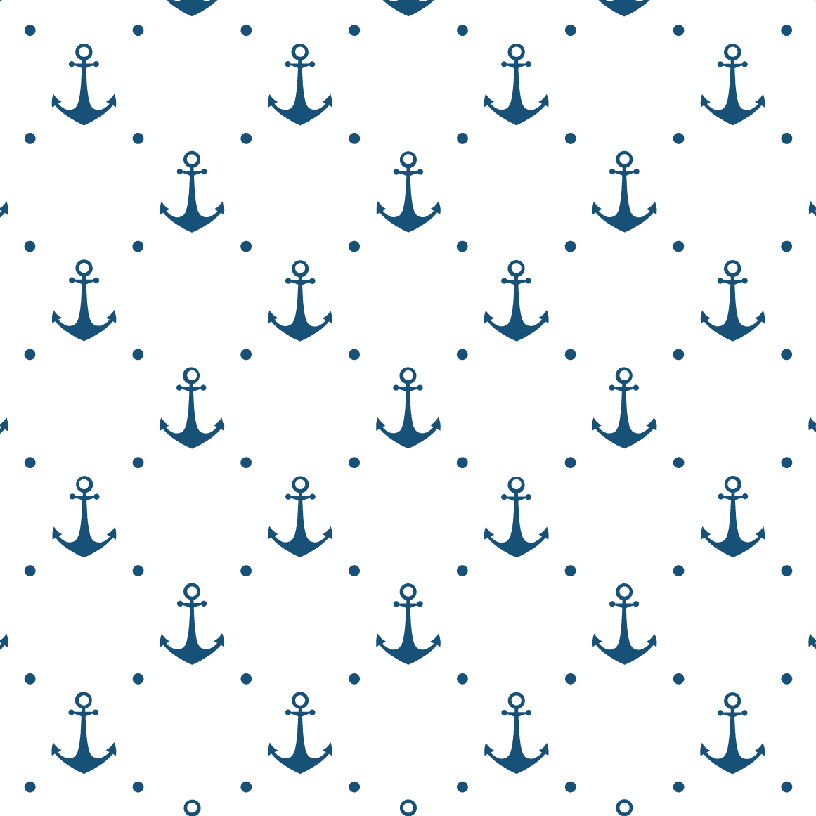 Blue anchors with dots on white background