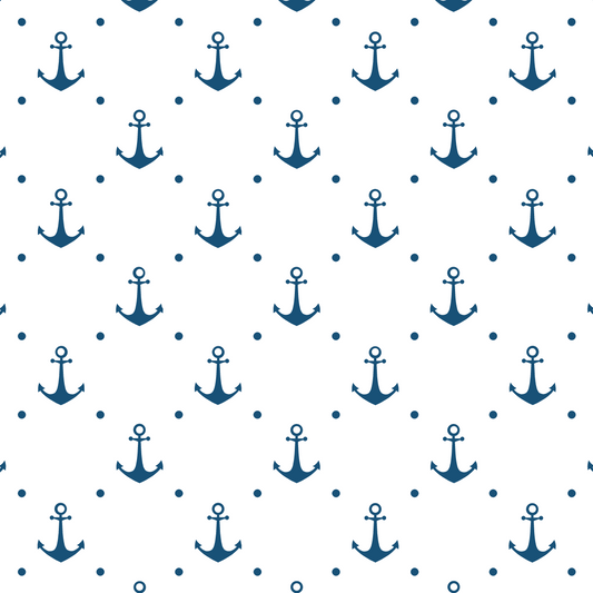 Blue anchors with dots on white background