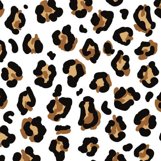 Leopard print on white background