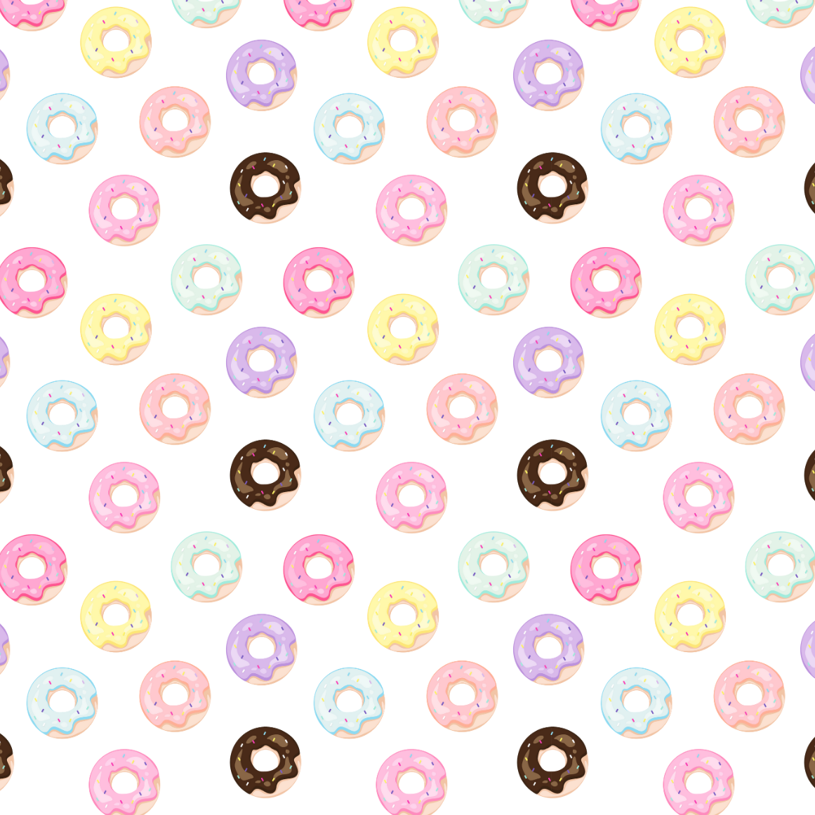 Pastel donuts on white background