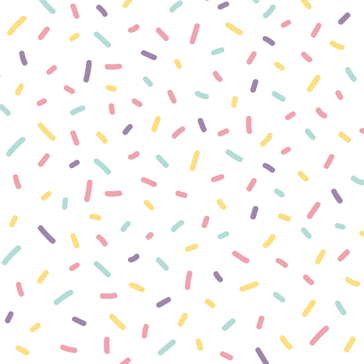 Pastel sprinkles on white background