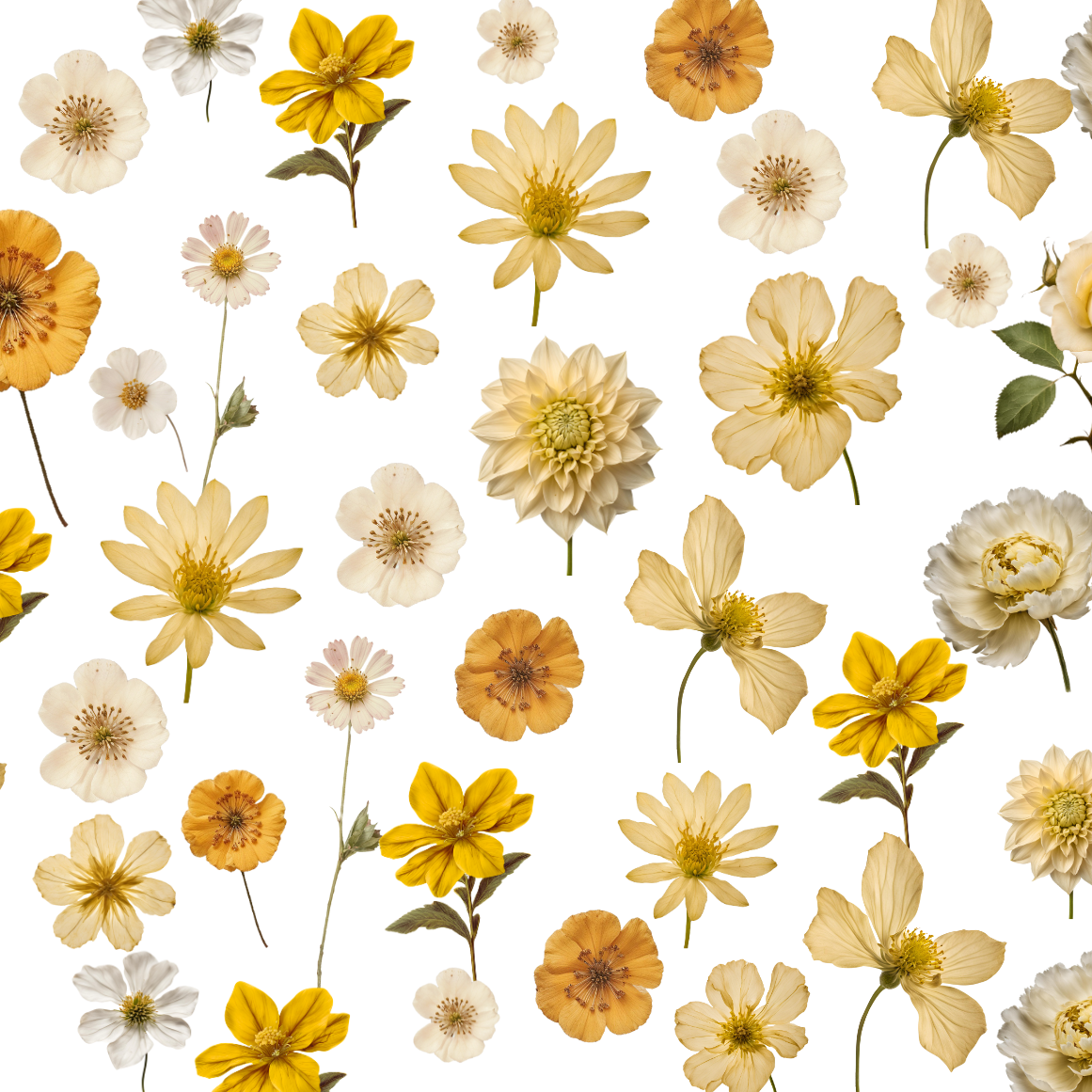 Sunny Pastel Pressed Flowers